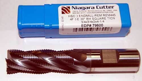 Niagara 3/4&#034; x 2&#034; M42-8% Cobalt Fine-Pitch Roughing CNC End Mill-TiCN Coated