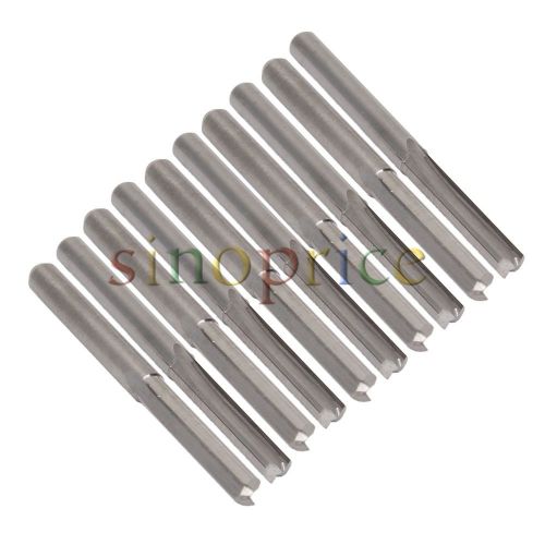 10pcs 1/8&#034; 17mm Milling Cutter Router Cutting Bit Double Flute Sharp Edge