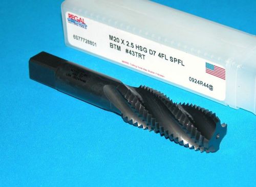 Regal m20 x 2.5 spiral flute bottom tap d7 4fl hss oxide (usa) for sale