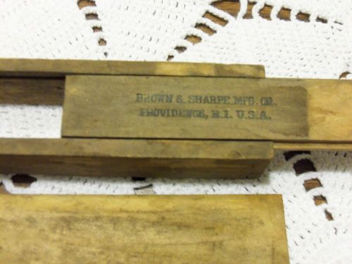 VINTAGE BROWN &amp; SHARPE MICROMETER WOODEN WOOD BOX W/ SLIDING LID PROVIDENCE RI