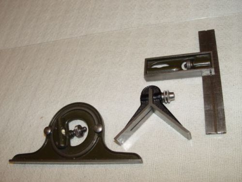 Precision Machinist&#039;s Square/Miter Head, Protractor Head, and Center Head