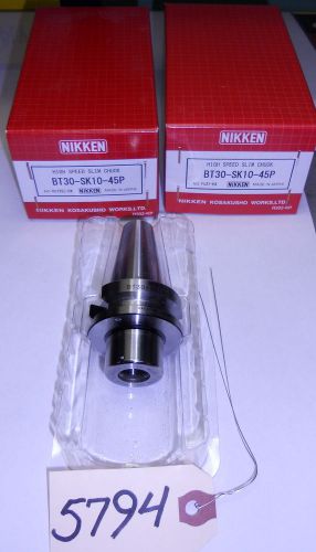 (2) BRAND NEW LYNDEX NIKKON BT30-SK10-45P COLLET CHUCKS, PRE-BALANCED 30,000 RPM