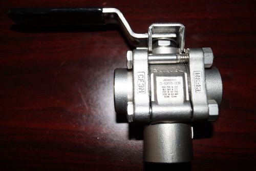 Swagelok 3-piece 60 series 3-way ball valve, reinforced ptfe seats (ss-63xtf8) for sale