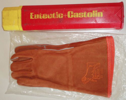 Eutectic + castolin welding rods electrodes lot / 140+ / 14&#034;, 12&#034;, 9&#034; / gloves for sale