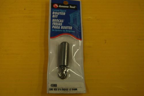 New amana tool  core box 3/16 radius 1/2&#034; shank router bit (45908) for sale