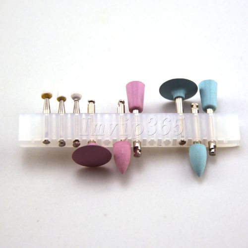 One Set Dental Lab Polishng Burs Tips Cups Silicone Polisher Diamond Bur 2.35MM