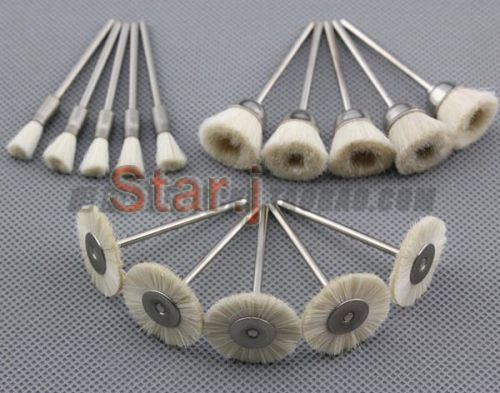 15PCS WOOL POLISHING BUFFING WHEELS BRUSHES BURS FOR ROTARY TOOLS 2.35mm