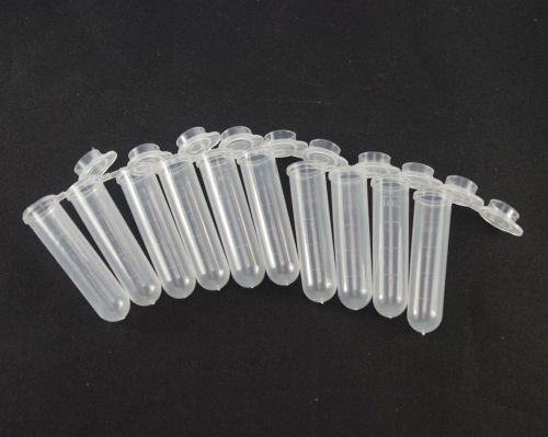 Plastic test tubes centrifuge tubes 5ml round bottom new x10 for sale