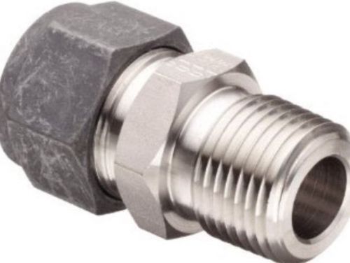 10 parker 4-4 fbz-ss cpi male connector, 316ss, 1/4&#034; tube fitting x 1/4&#034; mnpt for sale