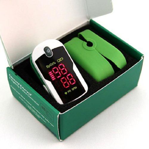 Fingertip pulse otc oximeter monitor oxygen blood flow meter rate w/case &amp; cover for sale