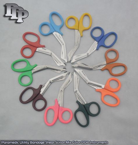 20 EMT Shear Scissors Bandage Paramedic EMS Supplies 5.50 W/ Plastic Color Probe