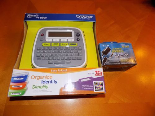 Brother p-touch pt-d200 thermal label printer and power supply ad-24es for sale