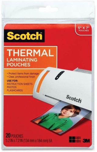 Thermal laminating pouches 5 inches x 7 inches 20 pouches tp5903-20 for sale