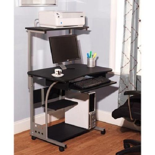 Mobile computer stand desk adjustable computer workstations wood &amp; metal for sale