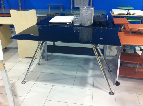 Ufficio scrivania portacomputer mod. mega nero 140x70x76 h gambe cromate for sale