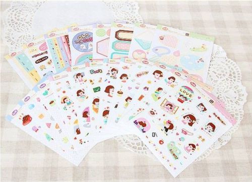 Cute Girl Schedule Diary calendar Filofax Notebook Decoration Sticker 20sheet