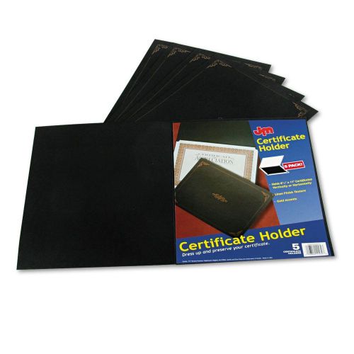 Oxford Certificate Holder 12 1/2&#034; x 9 3/4&#034; Black 5 Pack - Brand New Item