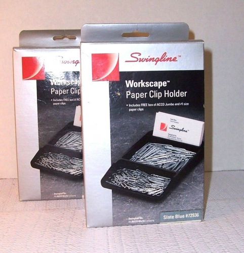 Paper Clip Holder SWINGLINE WORKSCAPE  Slate Blue w/ Paper Clips NIB 1990 VTG