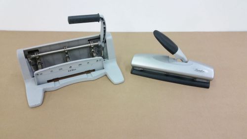 Lot of 2 Swingline Paper Hole Punch Heavy Duty 74357 &amp; Swingline 74030/31/32