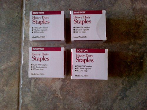 Boston - Heavy Duty Staples Box Lot of 4 (5,000 Staples Per Box - Unopened)