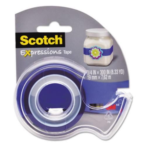 3m C214BLU2D Expressions Magic Tape With Dispenser, 3/4&#034; X 300&#034;, Dark Blue