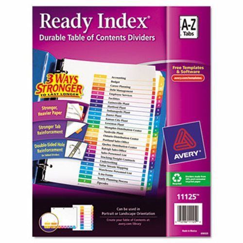 Avery Ready Index Table of Content Divider, Title: A-Z, Multi, Letter (AVE11125)