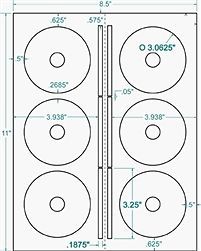 Compulabel 312827 3&#034; mini cd / dvd labels (100 white sheets 600 cd labels) for sale