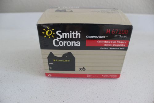 6 SMITH CORONA H67108 H SERIES CORRECTABLE FILM RIBBONS ~ NEW