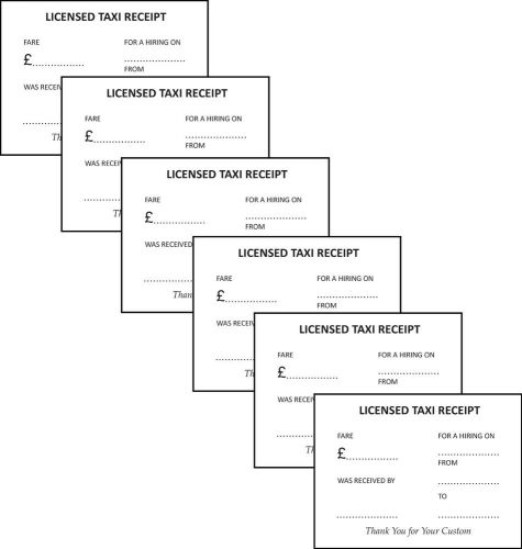 Licensed Taxi / Mini Cab RECEIPTS - 50 to a pad - excellent value