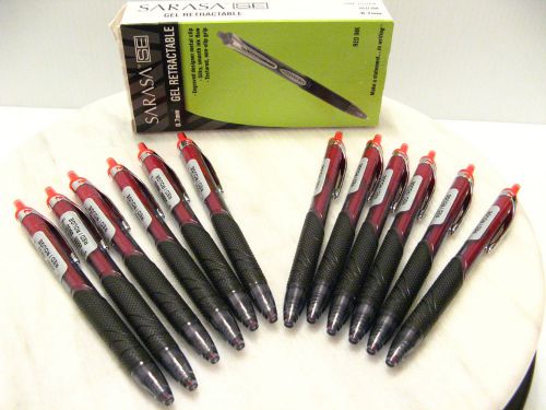 ZEBRA SARASA SE GEL RETRACTABLE RED INK PEN Pack of 12 MEDIUM 0.7mm 46430