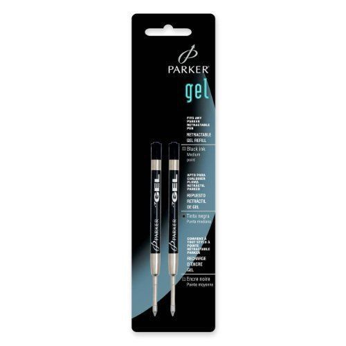 Parker ball pen gel refill - medium point - black - 2 / pack (30525pp) for sale