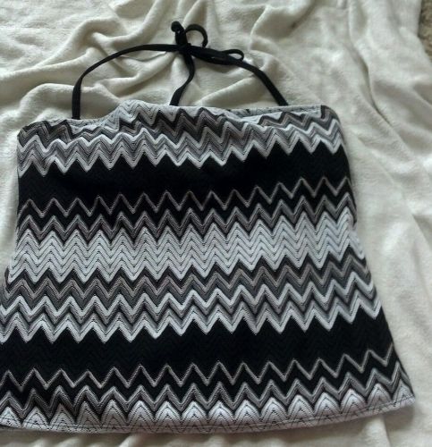 Missoni for target zig zag 2pc tankini top &amp; bikini bottoms l/xl swimsuit halter for sale