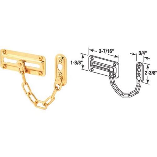 Prime Line Prod. U 9905 Tamperproof Chain Door Lock-BRS CHAIN DOOR GUARD