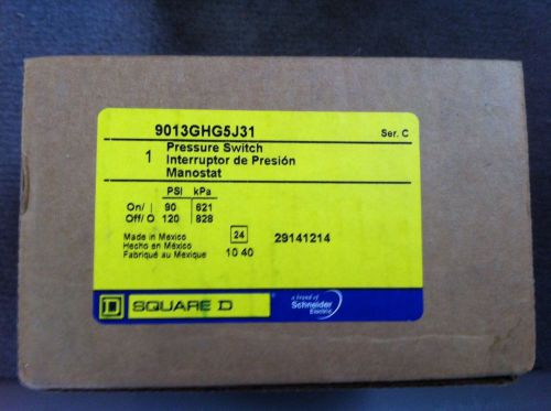 NEW SQUARE D 9013GHG5J31 : ADJUSTABLE PRESSURE SWITCH 575VAC 5 HP NIB