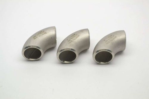 Lot 3 sch40 304l-w stainless butt weld connector pipe 1in fitting a403 b377879 for sale