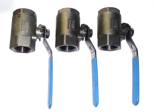 LOT OF 3 MILWAUKEE VALVE Ball Valve, 1 1/2 In NPT CF8M Stainless Steel