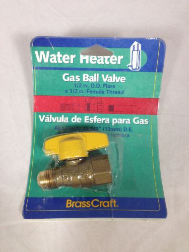 Brass craft brasscraft water heater gas ball valve 1/2&#034; od   flare x 1/2&#034; female for sale