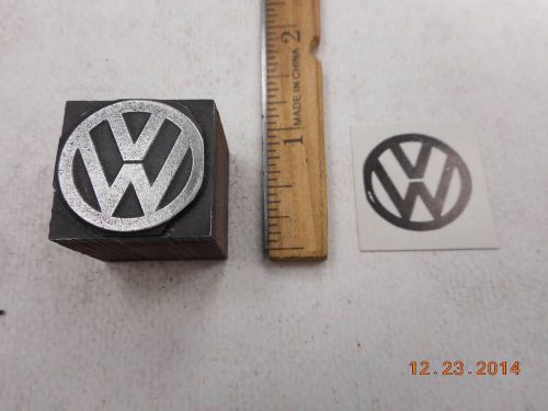 Printing Letterpress Printers Block, Volkswagen, VW Emblem