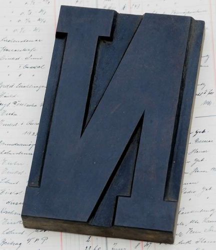 Huge letter &#034;N&#034; -  7.09&#034; letterpress wood printing block vintage woodtype type