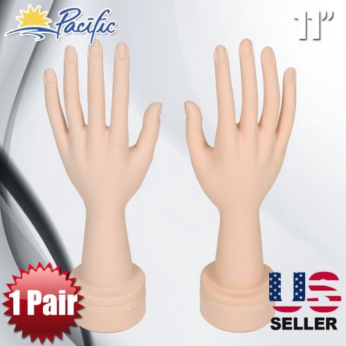 Mannequin movable flexible hand display jewelry bracelet nail ring holder 1 pair for sale