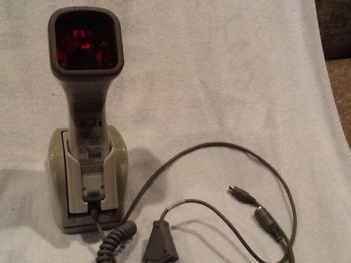 Metrologic MS6720 Hand Held Laser Barcode Scanner w/ Base - Tested Works