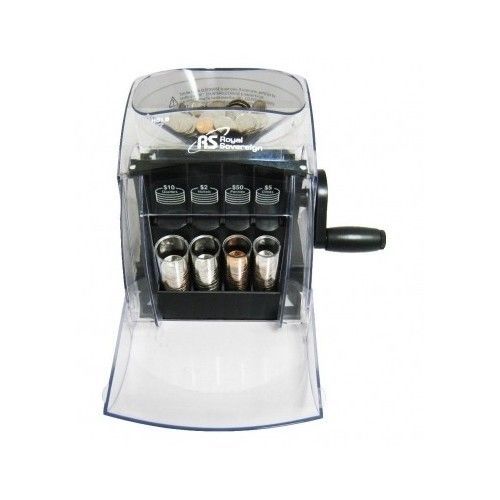 Coin sortingmachine manual crank money wrappers change black clear portable sort for sale