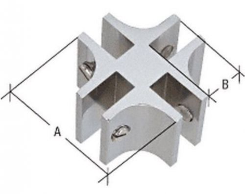 Crl Satin Anodized 4 Way 90Drgree Connector For 1/2&#034; Glass