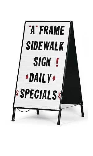 Popup Window Sign Display NEW! White Sidewalk A Frame