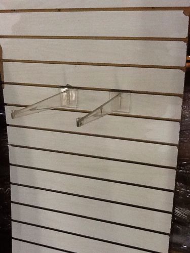 SLATWALL SHELF BRACKETS 12&#034; clear acrylic - lot of 14