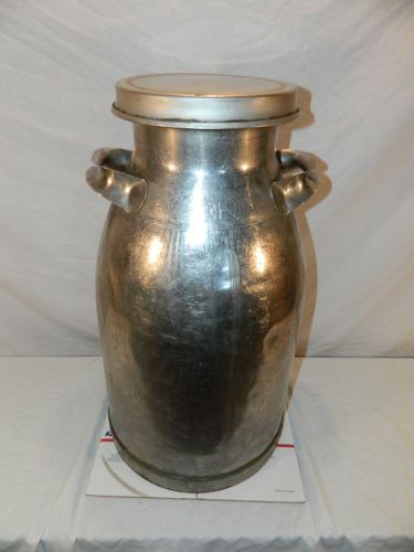 Vintage firestone sanaloy 10gal stainless steel milk can~lid~dairy sign~cream #2 for sale