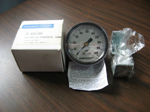 New Ashcroft 5WJ35 Pressure Gauge  0 to 100 PSI