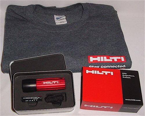 HILTI TOOLS - GRAY T-SHIRT SIZE XL + HILTI LED FLASHLIGHT - MINT