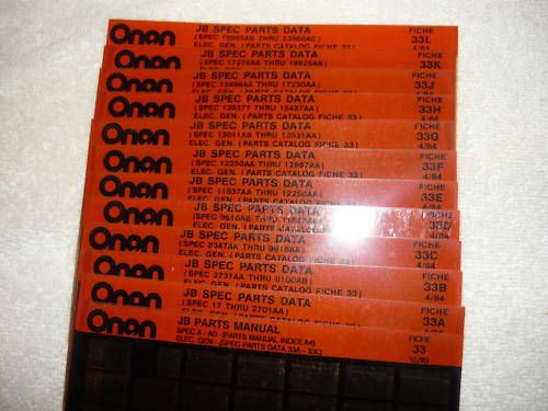 Onan JB Spec A-AD Elect Genset Parts Manual Microfiche
