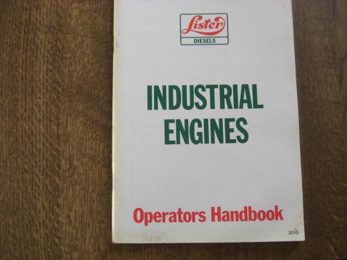 ORIGINAL LISTER INDUSTRIAL ENGINES OPERATORS HANDBOOK